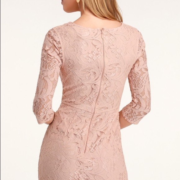 NEW LULUS Blush Pink Lace Dress - Picture 3 of 10